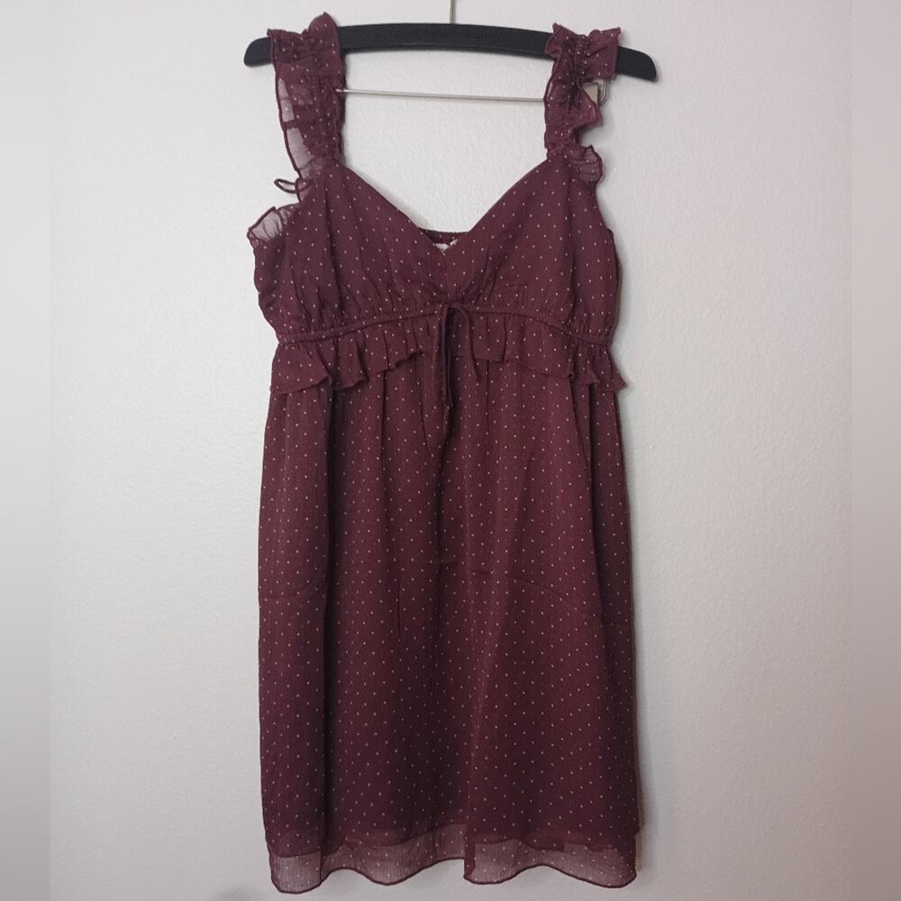American Eagle Mauve Dress Babydoll Y2K Whimsy Prairie Boho Fairy NEW - Picture 3 of 9